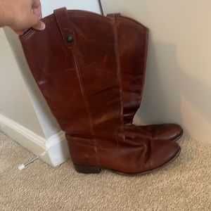 Frye mellisa button tab brown riding boots size 10